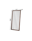 71" Brown Wood Wall Mounted And Leaning Framed Full Length Mirror