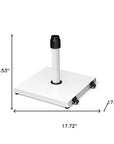 White Market Umbrella Steel In Ground Adjustable Umbrella Base With Wheels