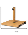 Light Brown Market Umbrella Steel In Ground Adjustable Umbrella Base With Wheels