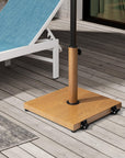 Light Brown Market Umbrella Steel In Ground Adjustable Umbrella Base With Wheels