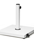 White Market Umbrella Steel In Ground Adjustable Umbrella Base With Wheels