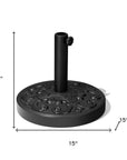 Black Market Umbrella Fillable Steel In Ground Adjustable Umbrella Base
