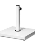 White Market Umbrella Fillable Steel In Ground Adjustable Umbrella Base