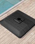 Black Cantilever Umbrella Fillable Steel In Ground Umbrella Base