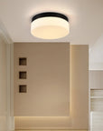 11" Black Metal And Glass Flush Mount Ceiling Light