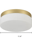 11" Black Metal And Glass Flush Mount Ceiling Light