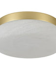 11" Black Metal And Frosted Glass Flush Mount Ceiling Light