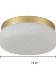11" Black Metal And Frosted Glass Flush Mount Ceiling Light