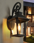 Black Transparent Outdoor Hanging Light With Clear Shades