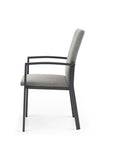 Set of Four Light Gray Aluminum Outdoor Arm Chairs