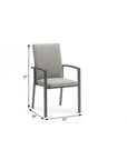 Set of Four Light Gray Aluminum Outdoor Arm Chairs