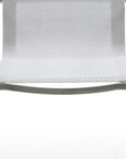Set of Four Light Gray Steel Sling Outdoor Arm Chairs