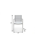 Set of Four Light Gray Steel Sling Outdoor Arm Chairs