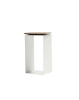 12" White And Brown Aluminum And Heavy Duty Resin Outdoor Side Table