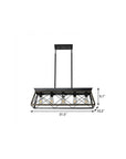 Black Metal Five Light Geometric And Kitchen Island Ceiling Light