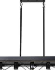 Black Metal Five Light Geometric And Kitchen Island Ceiling Light