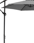 9.5' Gray Polyester Hexagonal Cantilever Patio Umbrella with Stand