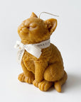 6" Brown Vanilla Scented Dimensional Cat Candle Round Novelty