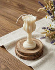 5" Ivory Rose Petals Scented Dimensional Flower Candle Round Novelty
