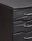 25" Espresso Wood Three Drawer Rolling Filing Cabinet