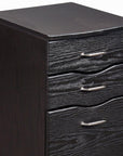 25" Espresso Wood Three Drawer Rolling Filing Cabinet
