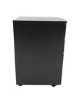 25" Espresso Wood Three Drawer Rolling Filing Cabinet