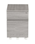 23" Gray Wood Two Drawer Rolling Filing Cabinet