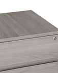 23" Gray Wood Two Drawer Rolling Filing Cabinet