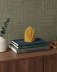 6" Gold Unscented Dimensional Palm Leaf Candle