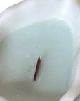 6" Light Blue Unscented Soy Wax Candle In White Resin Novelty Holder