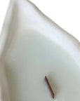 6" Light Blue Sea Salt And Orchid Scented Soy Wax Candle In White Resin Novelty Holder