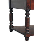 34" Brown Solid Wood Console Table With Shelf And Drawer