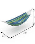 Blue Green And Yellow Striped Single Spreader Bar Hammock