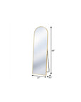 64" Gold Aluminum Arch Freestanding And Wall Mounted Framed Full Length Mirror