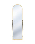 64" Gold Aluminum Arch Freestanding And Wall Mounted Framed Full Length Mirror