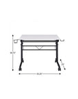Adjustable White and Black Wood and Stainless Steel Rolling Writing Desk