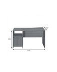51" Gray Wood Pedestal Computer Desk With Three Drawers