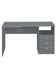 51" Gray Wood Pedestal Computer Desk With Three Drawers