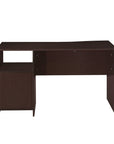 51" Dark Brown Wood Pedestal Computer Desk With Three Drawers