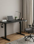 Adjustable Black Wood and Steel Standing Desk