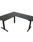 Adjustable Black Wood and Steel L Shape Standing Desk