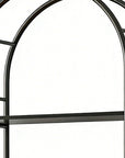 72" Black Metal And Wood Adjustable Three Tier Etagere Bookcase