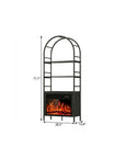72" Black Metal And Wood Adjustable Three Tier Etagere Bookcase