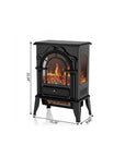 15" Black Ornate Carved Scrollwork Glass And Metal With Storage Electric Fireplace With Mantle