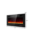 42" Black Metal Electric Fireplace