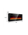 50" Black Metal Electric Fireplace