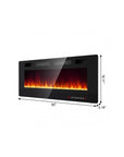 60" Black Metal Electric Fireplace