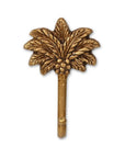 4" Antiqued Gold Cast Iron Palm Tree Wall Hook