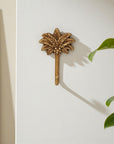 4" Antiqued Gold Cast Iron Palm Tree Wall Hook