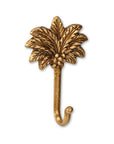 4" Antiqued Gold Cast Iron Palm Tree Wall Hook